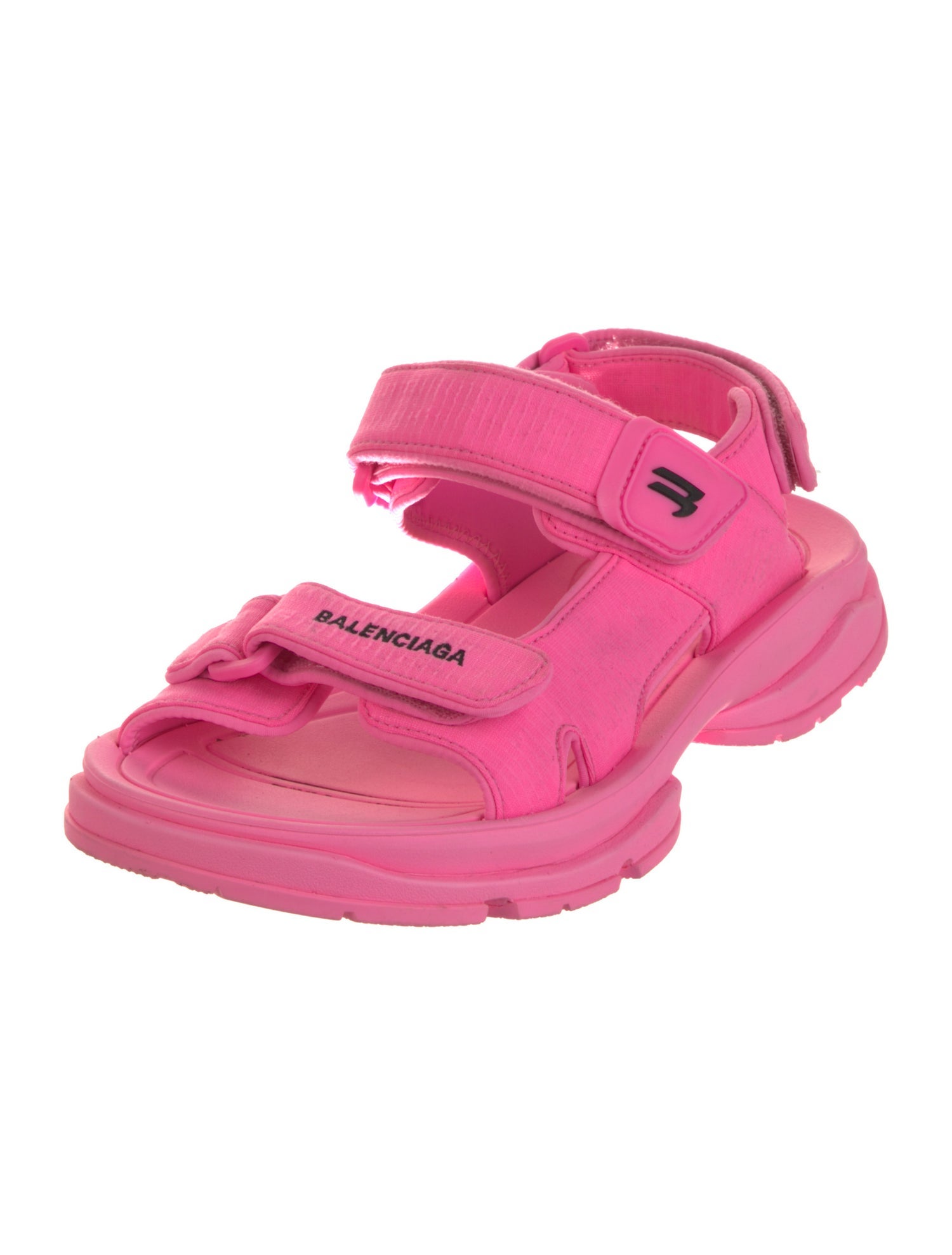 Balenciaga Canvas Embroidered Accent Slingback Sandals